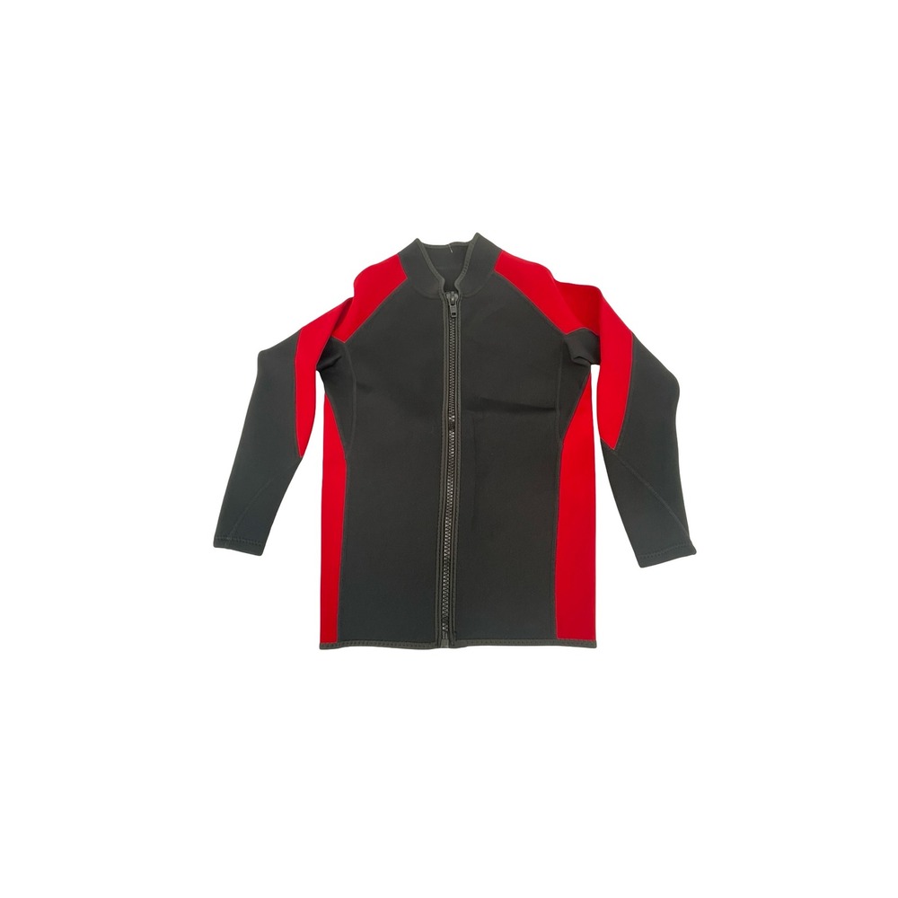 Unbranded Men's Wetsuit Jacket Front Zip Black Red Neoprene Small